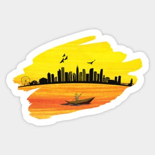 Beach Canoe Sticker